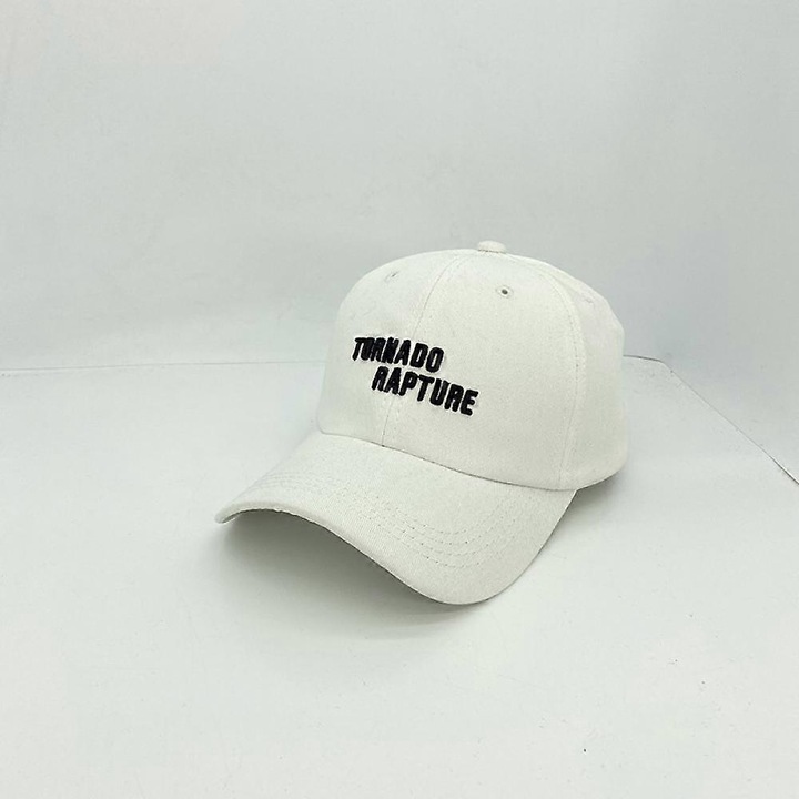 Sapca de baseball reglabila cu litere brodate vintage pentru barbati si femei (alb)