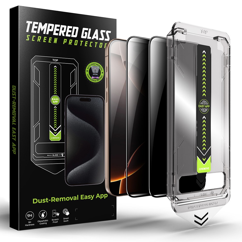 Pachet 2 buc Folie Sticla Privacy pentru Apple iPhone 17 Daden TitanGlass, Full Cover, Kit de instalare usoara si rapida cu dispozitiv de potrivire automata, Protectie Profesionala, Ultra Rezistenta