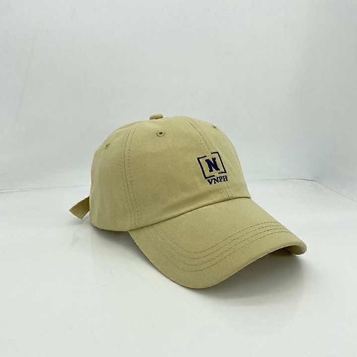 Sapca de baseball reglabila cu litera N brodata pentru barbati si femei (kaki)