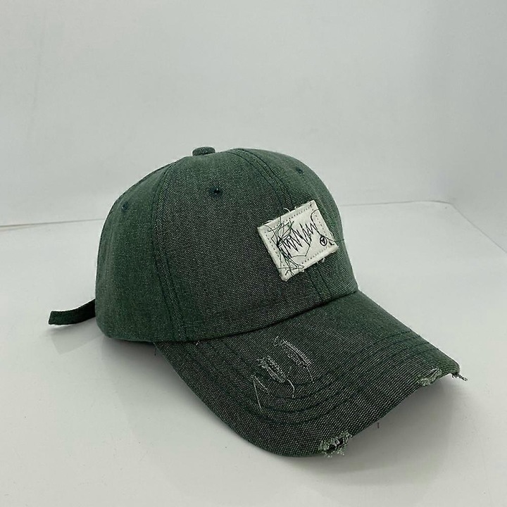 Sapca de baseball reglabila, brodata, cu orificiu pentru palarie, pentru barbati si femei (verde inchis)