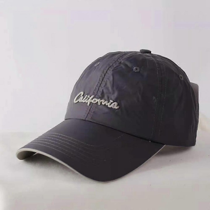 Sapca de baseball reglabila pentru barbati si femei, cu uscare rapida, cu litere brodate, gri inchis