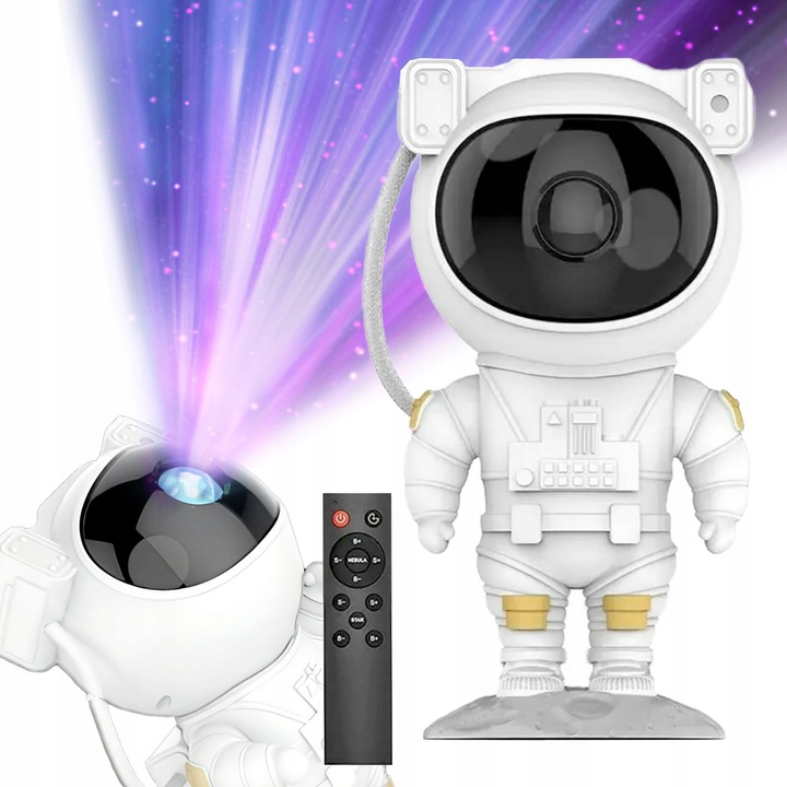 Proiector de stele, lampa de noapte astronaut, alb, decoratiune multifunctionala