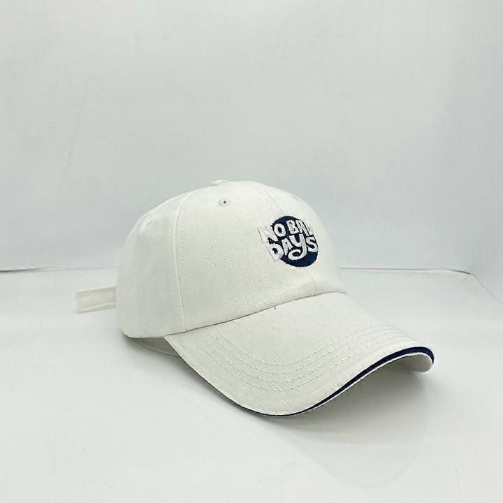 Sapca de baseball pentru barbati, cu model simplu, brodat, cu margini arcuite, cu cusaturi colorate (alb)