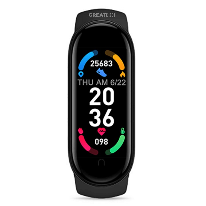Bratara Fitness M7 GREATON, Negru – Asistentul Tau Inteligent Pentru Sanatate, Miscare Si Conectivitate