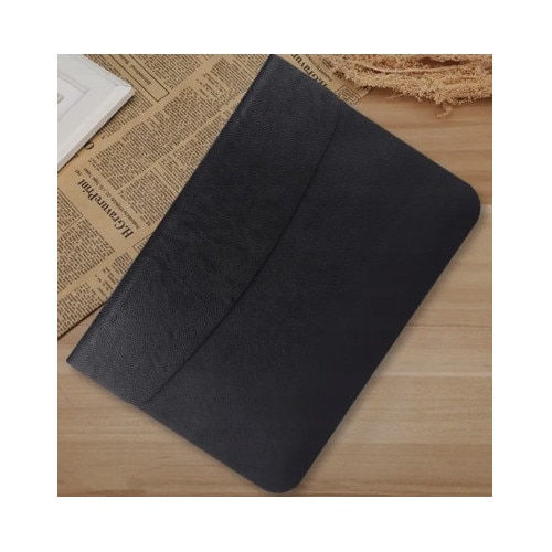 Husa pentru Apple MacBook Pro/Air, 13, 3 inch, piele PU, rezistenta la apa, cu inchidere magnetica, neagra, dimensiuni exterioare 35, 4 cm x 25, 5 cm, protectie impotriva zgarieturilor si caderilor, captuseala moale