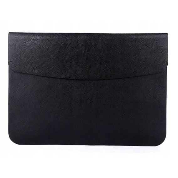 Husa pentru Apple MacBook Pro/Air, 13, 3 inch, piele PU, rezistenta la apa, cu inchidere magnetica, neagra, dimensiuni exterioare 35, 4 cm x 25, 5 cm, protectie impotriva zgarieturilor si caderilor, captuseala moale
