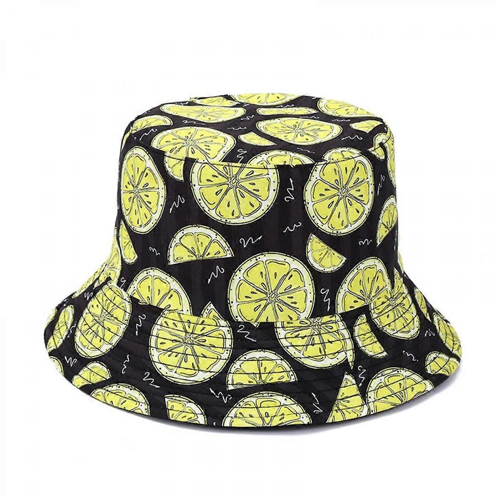 Palarie de plaja pliabila cu imprimeu de fructe, unisex, palarie de plaja, palarie de plaja pliabila, palarie de soare pentru plaja, Unisex