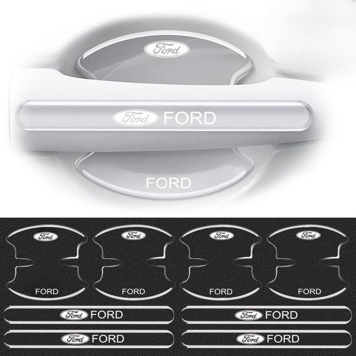 ARRRD® Set de 8 bucati Ford Kit protectie zgarieturi maner portiera, transparente