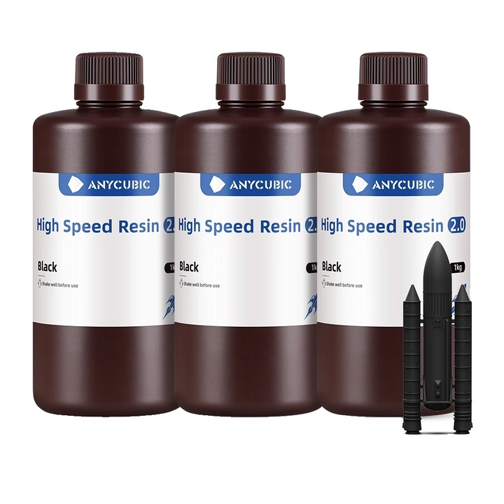 3D gyanta, 2.0 fekete, 3 kg, alacsony viszkozitású, nagy sebességű