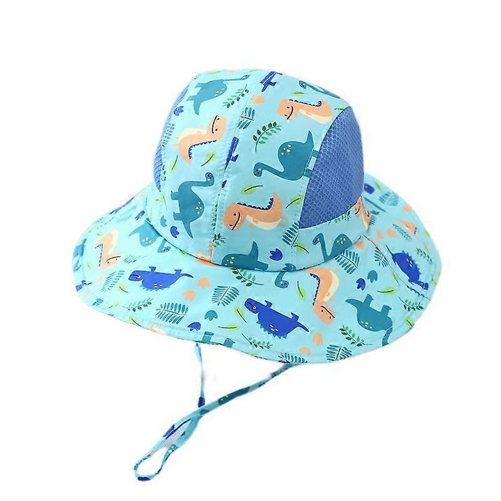 Palarie de soare pentru copii, fete, cu bor larg, tip galeata, cu protectie UV, potrivita pentru camping, plaja, drumetii, 2-8 ani, roz, portocaliu, dinozaur