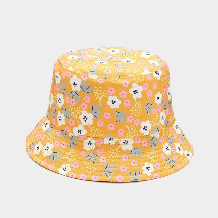 Palarie unisex cu doua fete, palarie de pescar, palarie de soare reversibila pentru femei si barbati, galbena