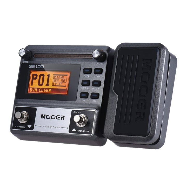 Gitáreffekt processzor, 180-as évekbeli loop felvétel, beépített hangoló, fekete