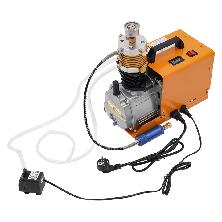 Pompa de Aer Portabilă 300Bar, Compresor PCP, 1.8KW, Set Inflatie Electrica, 220V, 34x18x34cm
