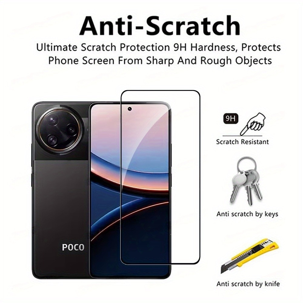 Set 2 folii protectie sticla securizata pentru Poco F7 Ultra poco F7 Pro, transparent, 0.33mm, rezistenta la zgarieturi