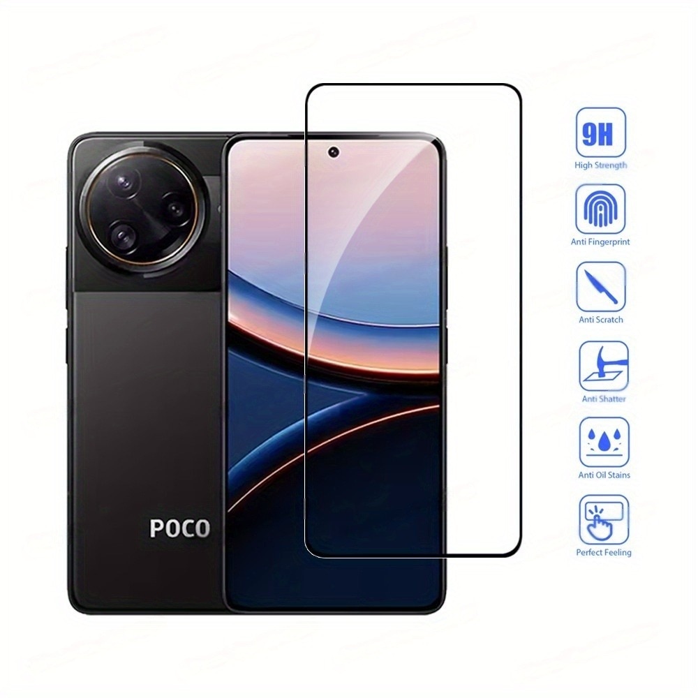 Set 2 folii protectie sticla securizata pentru Poco F7 Ultra poco F7 Pro, transparent, 0.33mm, rezistenta la zgarieturi