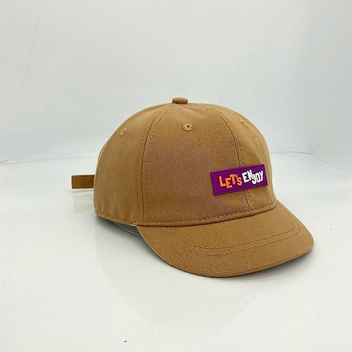 Sapca de baseball reglabila cu boruri scurte si litere brodate pentru barbati si femei (maro)