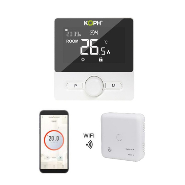 Pachet Centrala termica pe gaz in condensare Vaillant ecoTEC plus VUW 32CS/1-5, 27 kW, incalzire si ACM, Kit de evacuare inclus si Termostat inteligent KOPH WT-25 pentru centrale termice, WIFI, control prin aplicatie