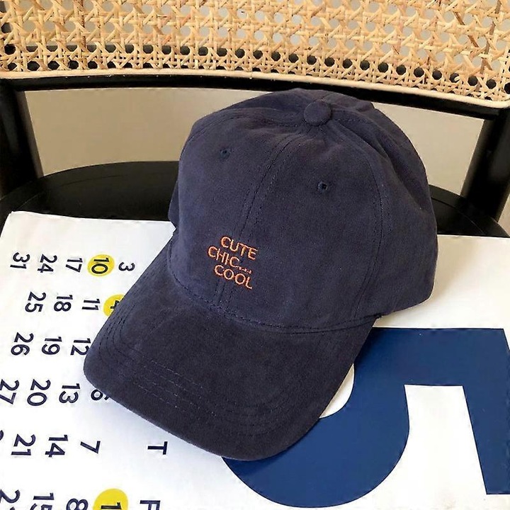 Sapca de baseball pentru femei, cu alfabet, vara, subtire, cu protectie solara, bleumarin