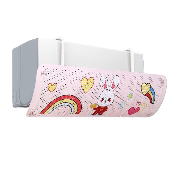 Deflector de aer reglabil pentru aer conditionat, din plastic, 40–82, 2 cm, Roz