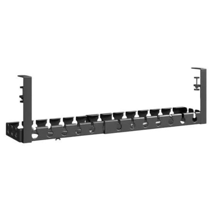 Organizator de cabluri sub birou, reglabil 43–74 cm, extensibil, montaj fara gaurire, negru