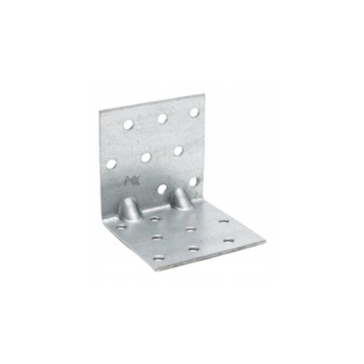 Set 20 Coltar Metalic De Montaj Cu Prelucrare, Kmp5, Fabricat Din Tabla De Otel Zincat, Gauri Fi 5 mm - 16 Bucati, Grosime 1, 5 mm, Greutate 77 G, 60 mm x 60 mm x 60 mm, Montaj Sigur Pentru Diverse Proiecte