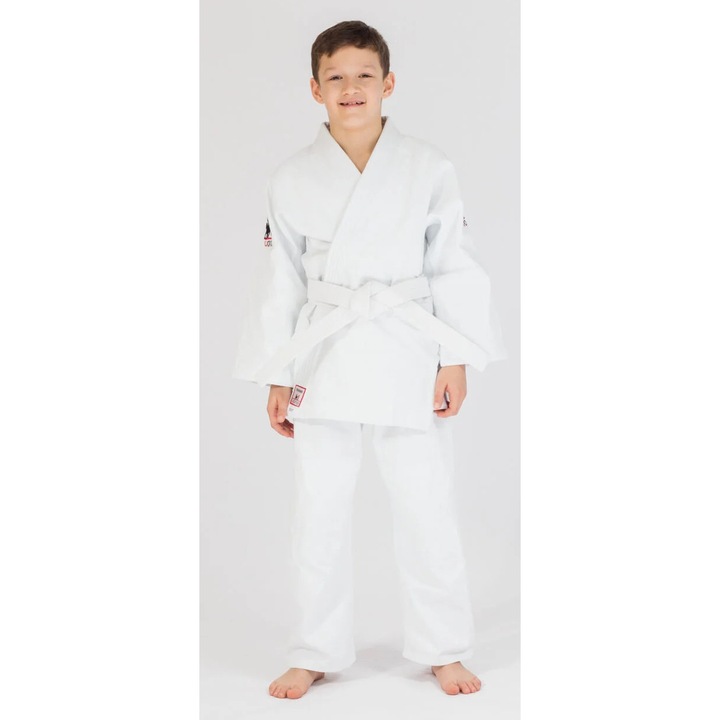 Costum Judogi pentru un baiat, Bumbac, 350 GSM si 270 GSM, Alb