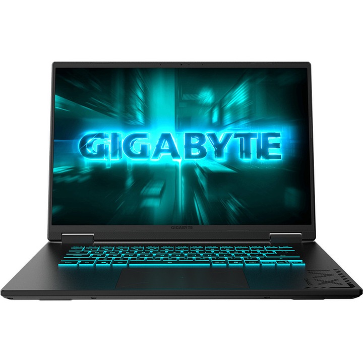 Геймърски лаптоп GIGABYTE 16'' A16 3VH, WUXGA 165Hz, процесор AMD Ryzen™ 7 260 (16M кеш, до 5.10 GHz), 16GB DDR5, 512GB SSD, GeForce RTX 5060 8GB, без операционна система, черен стоманен цвят