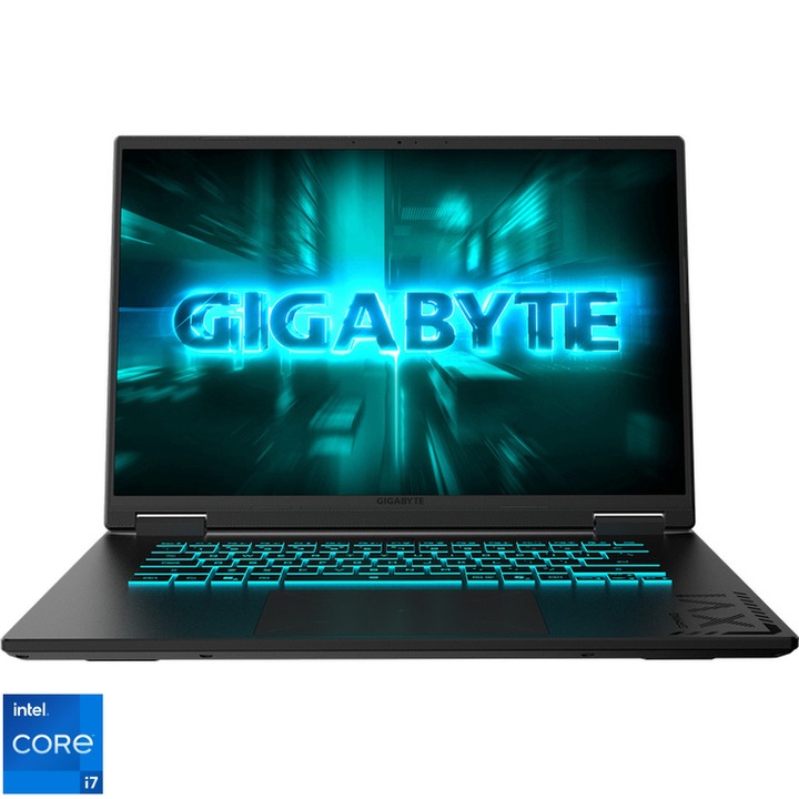 GIGABYTE Gamer Laptop 16'' A16 CVH, WUXGA 165Hz, Intel® Core™ i7-13620H processzor (24M gyorsítótár, akár 4.90 GHz), 16GB DDR5, 1TB SSD, GeForce RTX 5060 8GB, operációs rendszer nélkül, Fekete acél