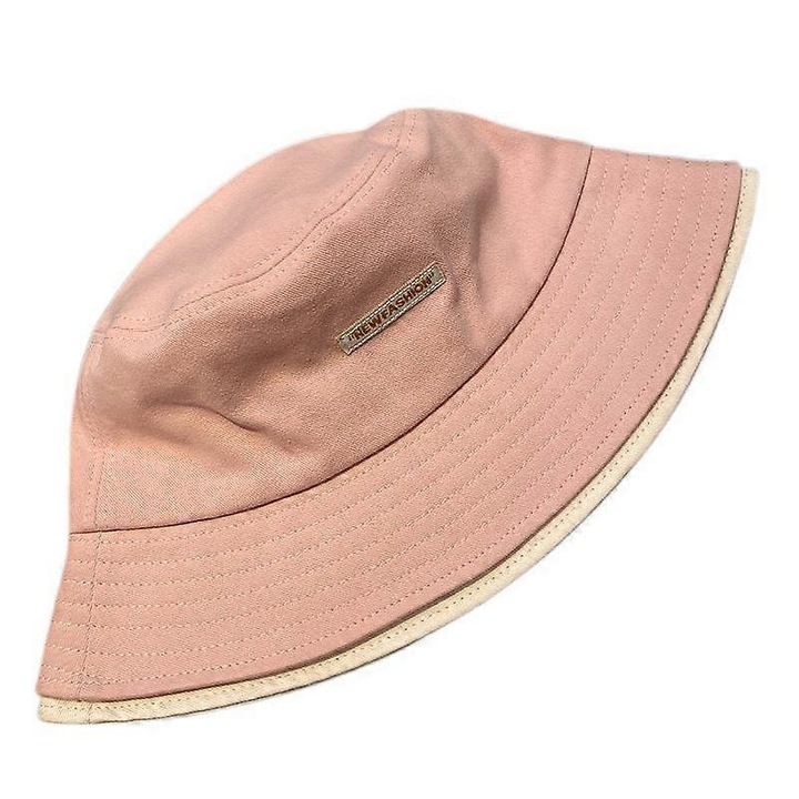 Palarie de pescar cu litere simple, fata feminina, mica, vara, calatorii, agrement, parasolar, palarie roz