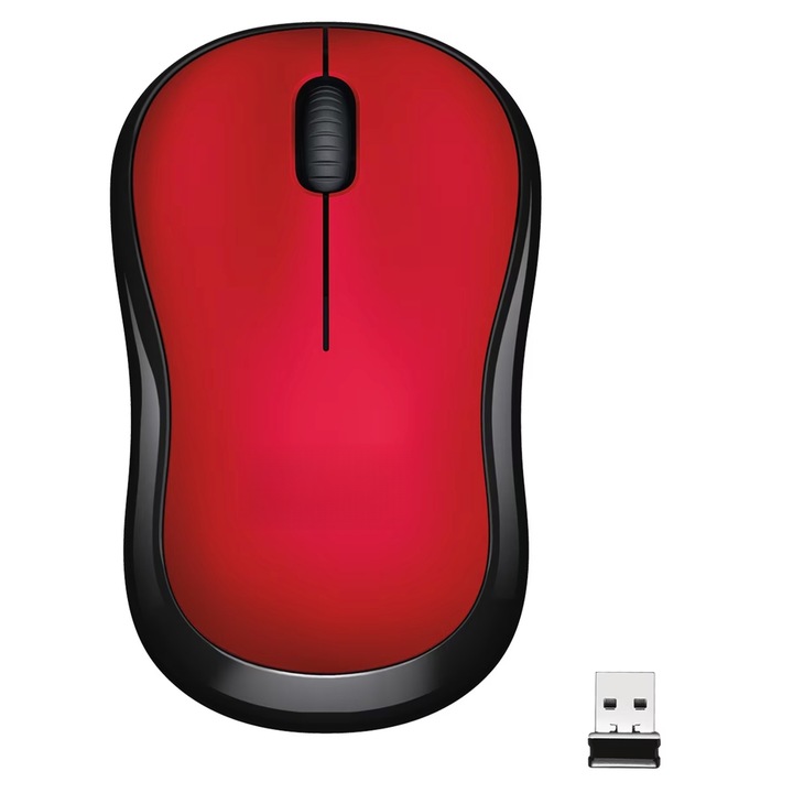 Мишка M220 Безшумна, Безжична, Червена