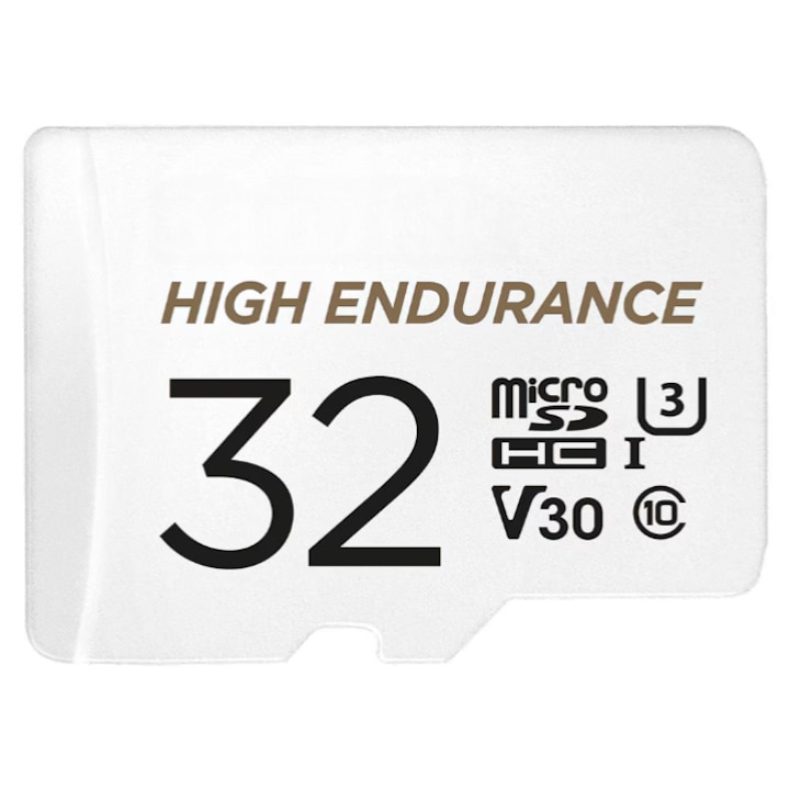 Card de memorie micro SD High Endurance Video 32 GB, Class 10, V30, UHS-I U3 + adaptor