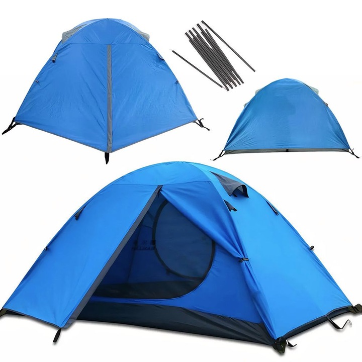 Kétszemélyes kempingsátor, könnyű, tartós, vízálló