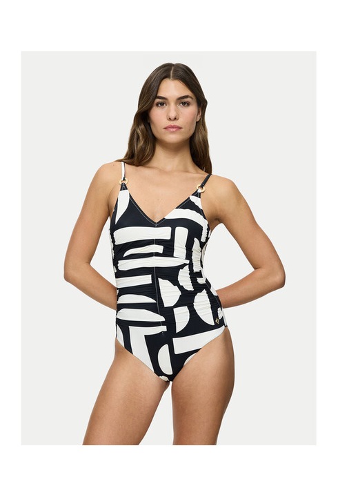 Дамски бански костюм Triumph, 10214733, Полиамид/Еластан, Черен/Екрю, Черен/Екрю