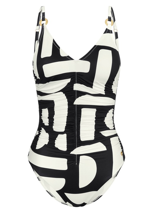 Дамски бански костюм Triumph, 10214733, Полиамид/Еластан, Черен/Екрю, Черен/Екрю