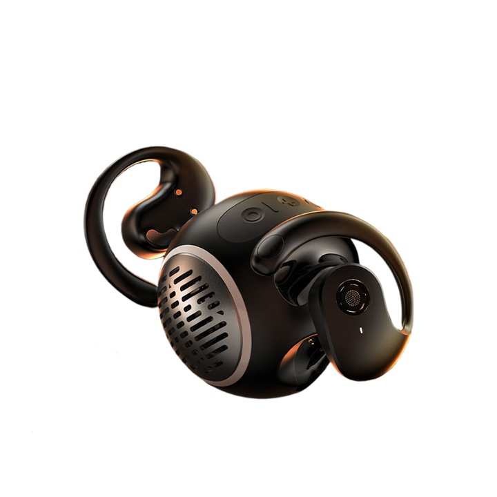 Casti Wireless HAGAETHI®LX-08, Casti si Boxa 2-in-1, on the ear, Bluetooth 5.4, USB-C, Control tactil, standby pentru 120H, Negru