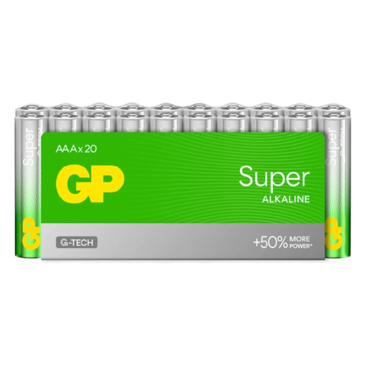 Set de 20 baterii GP super alcaline G-TECH LR03 / AAA