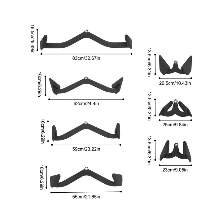 Készlet edző fogantyúk, 7 típus, 300 kg teherbírás, fekete