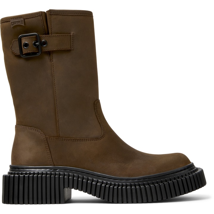 Camper, Ghete de piele cu o catarama decorativa, Maro, 41