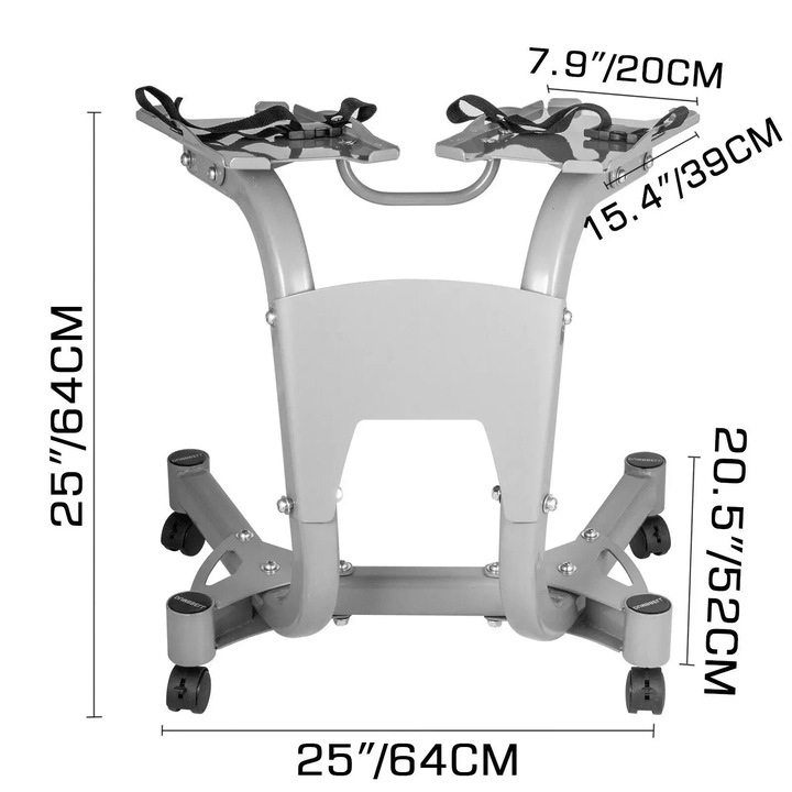Suport pentru haltere, 100 kg capacitate, design ergonomic, cu suport pentru prosop, roti cu blocare, dimensiuni compacte
