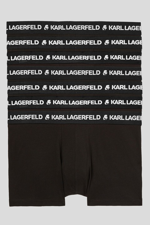 Karl Lagerfeld, Set de boxeri cu logo - 7 perechi, Negru