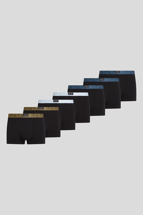 Karl Lagerfeld, Set de boxeri cu logo - 7 perechi, Negru, S