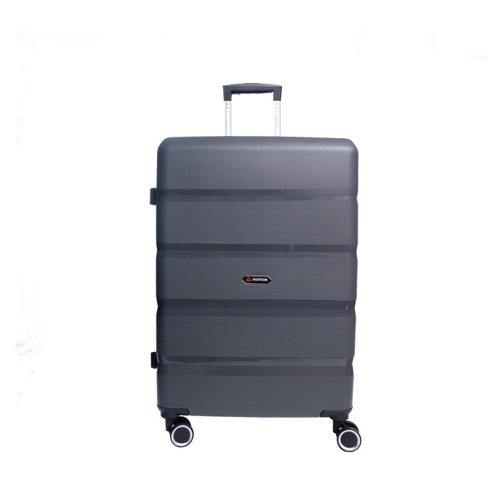 Troler mare Aventor AV102, bagaj de cala, 71.5x47.5x29 cm, polipropilena, cifru TSA, 4 roti duble 360°, antracit