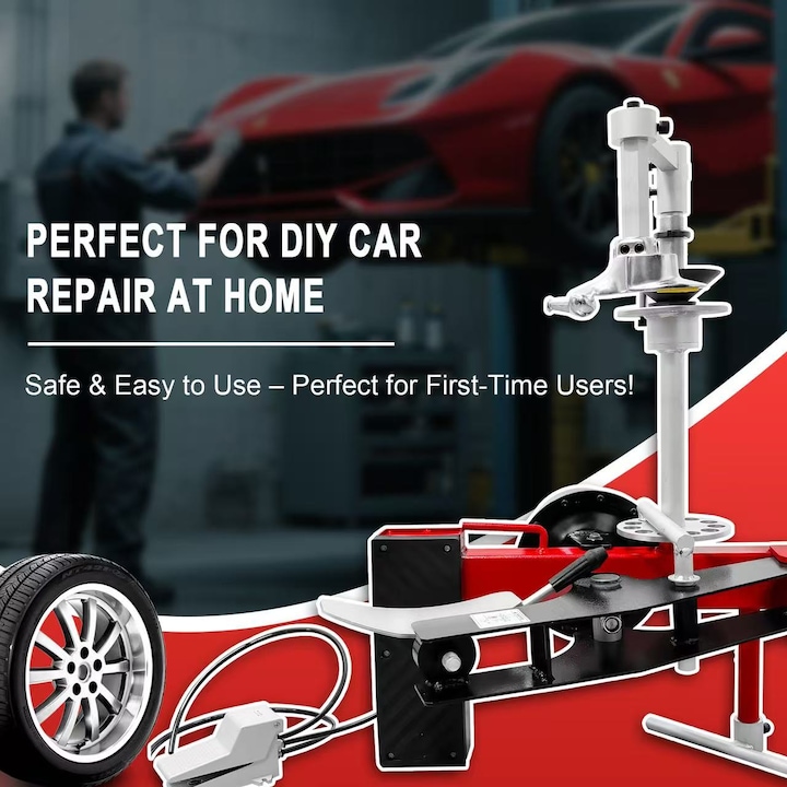 Машина за демонтиране на гуми, пневматична, с педал, съвместима с колела 12-21 инча, професионално оборудване за автосервиз