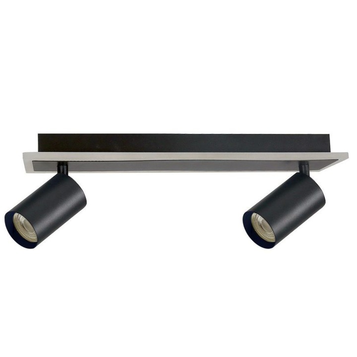 Spot negru LED CCT, 2xGU10, montaj tavan, Parma Light Prestige