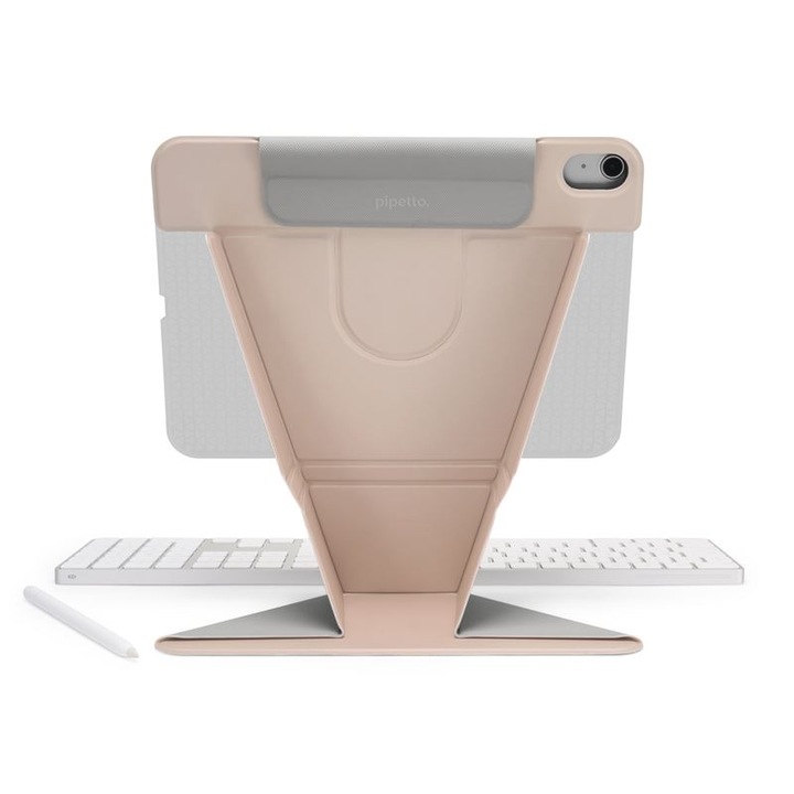 Husa Pipetto Origami No6 Stand compatibila cu iPad Air 11 inch 2024 / iPad Air 10.9 inch 2022/2020, Metallic Pink