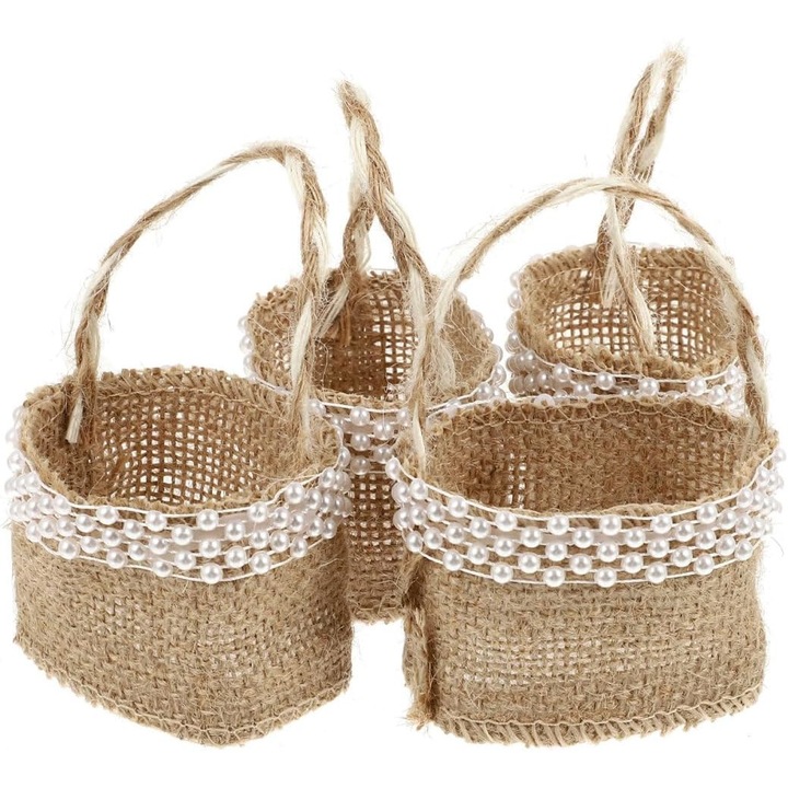 4 db-os esküvői bizonyítvány szett, juta kosár - CN