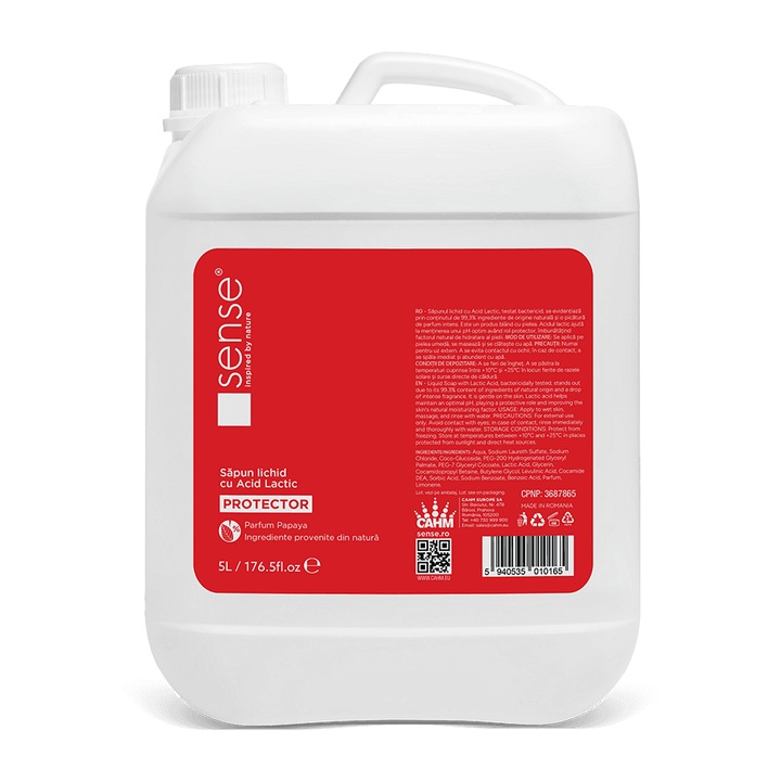 Sense Sapun Lichid Hotelier 5L Gel cu acid lactic, canistra HDPE