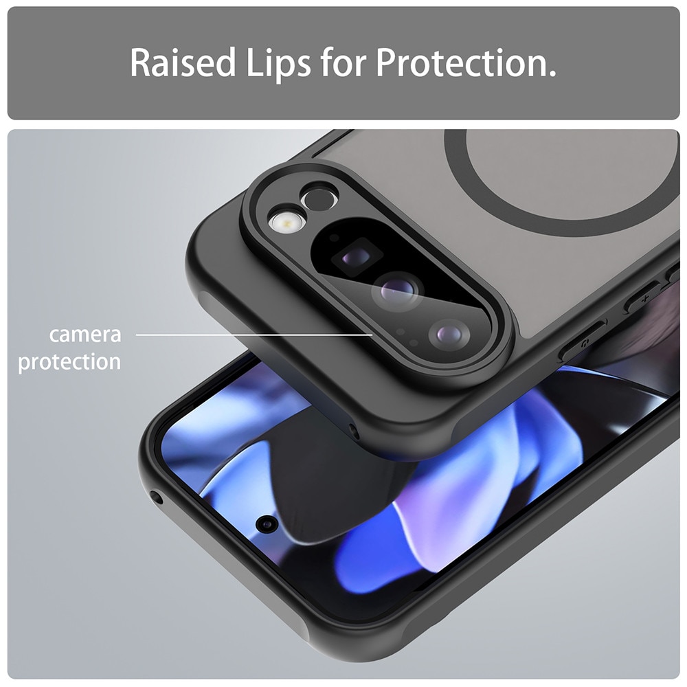 Husa pentru Google Pixel 10 Pro cu protectie pentru lentile si MagSafe EasyCharge Ghost Series Anti-ingalbenire frosted - Negru