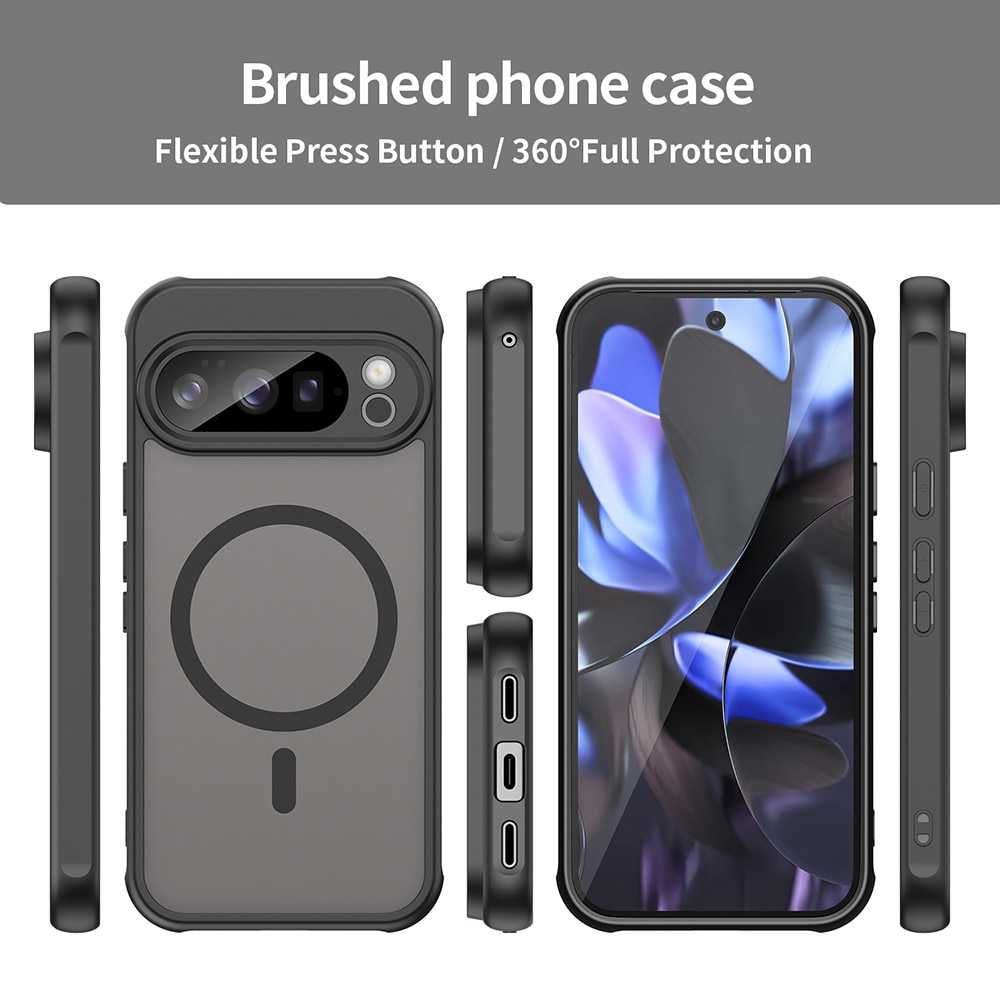 Husa pentru Google Pixel 10 Pro cu protectie pentru lentile si MagSafe EasyCharge Ghost Series Anti-ingalbenire frosted - Negru