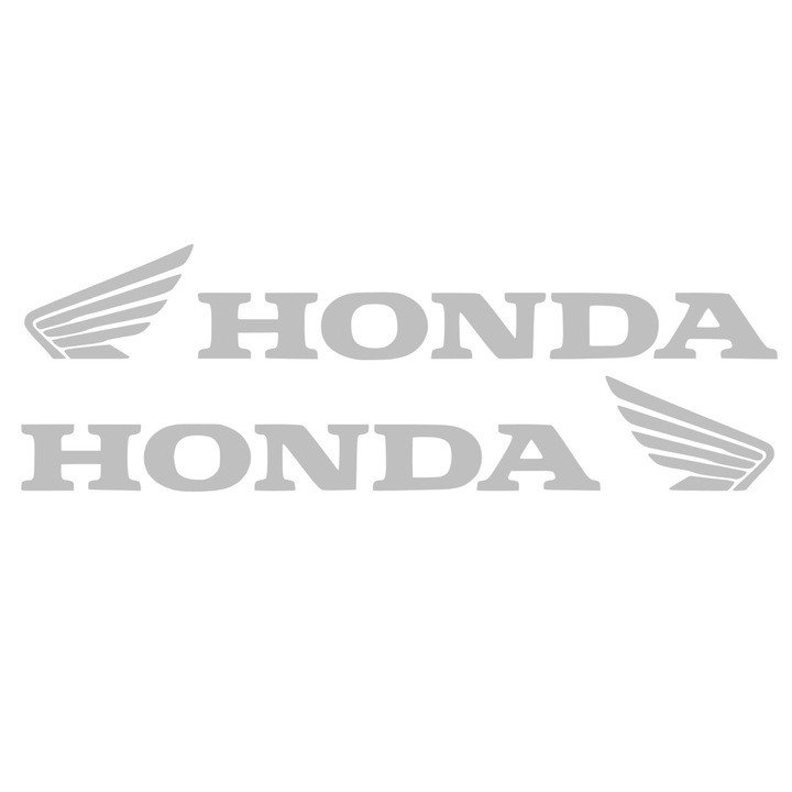Sticker x2, Honda Logo Wings, gri, 25cm